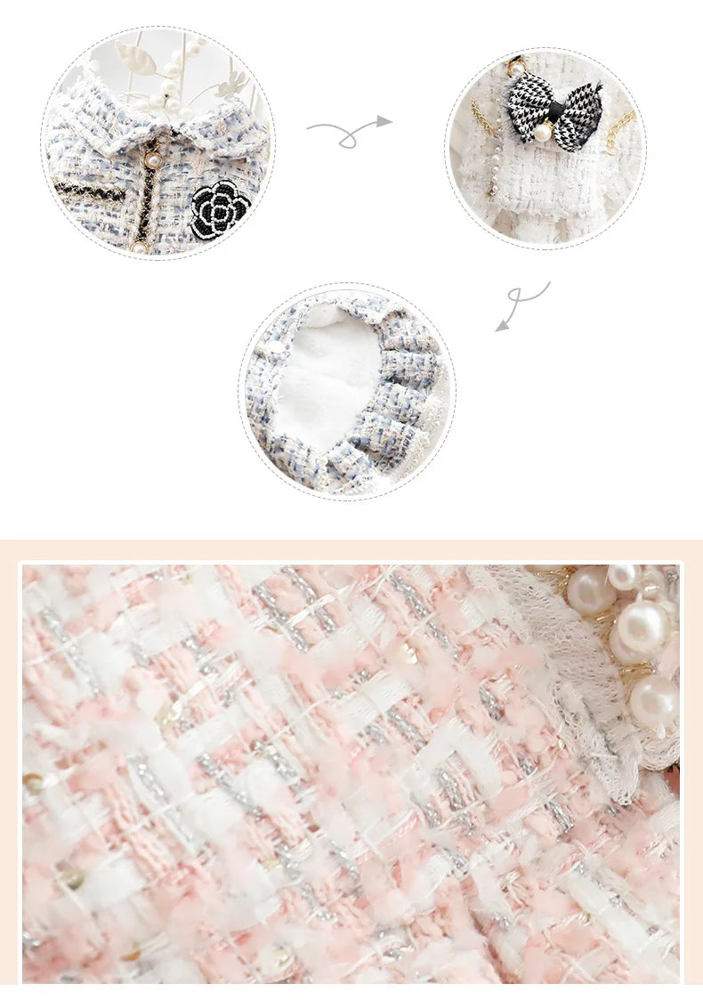 Pink Luxury Fashion Design Winter Dog or Cat Clothes.