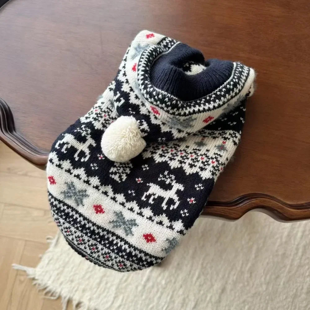 Christmas Hooded Pet Sweater