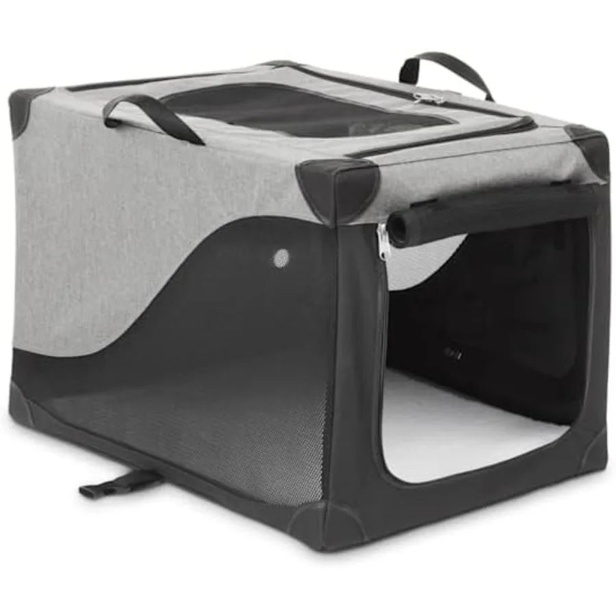 Portable Canvas Dog Crate for Travel and Outdoor Adventures: Compact Stow Go Design with Durable Fabric Ideal for Airplane Car