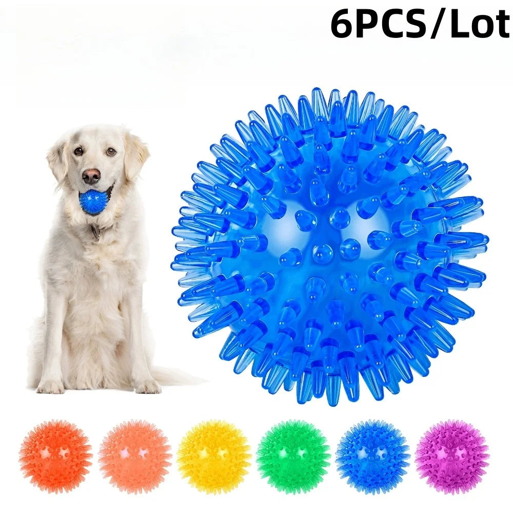 6PCS Squeaky Tooth Cleaning Balls for Dogs