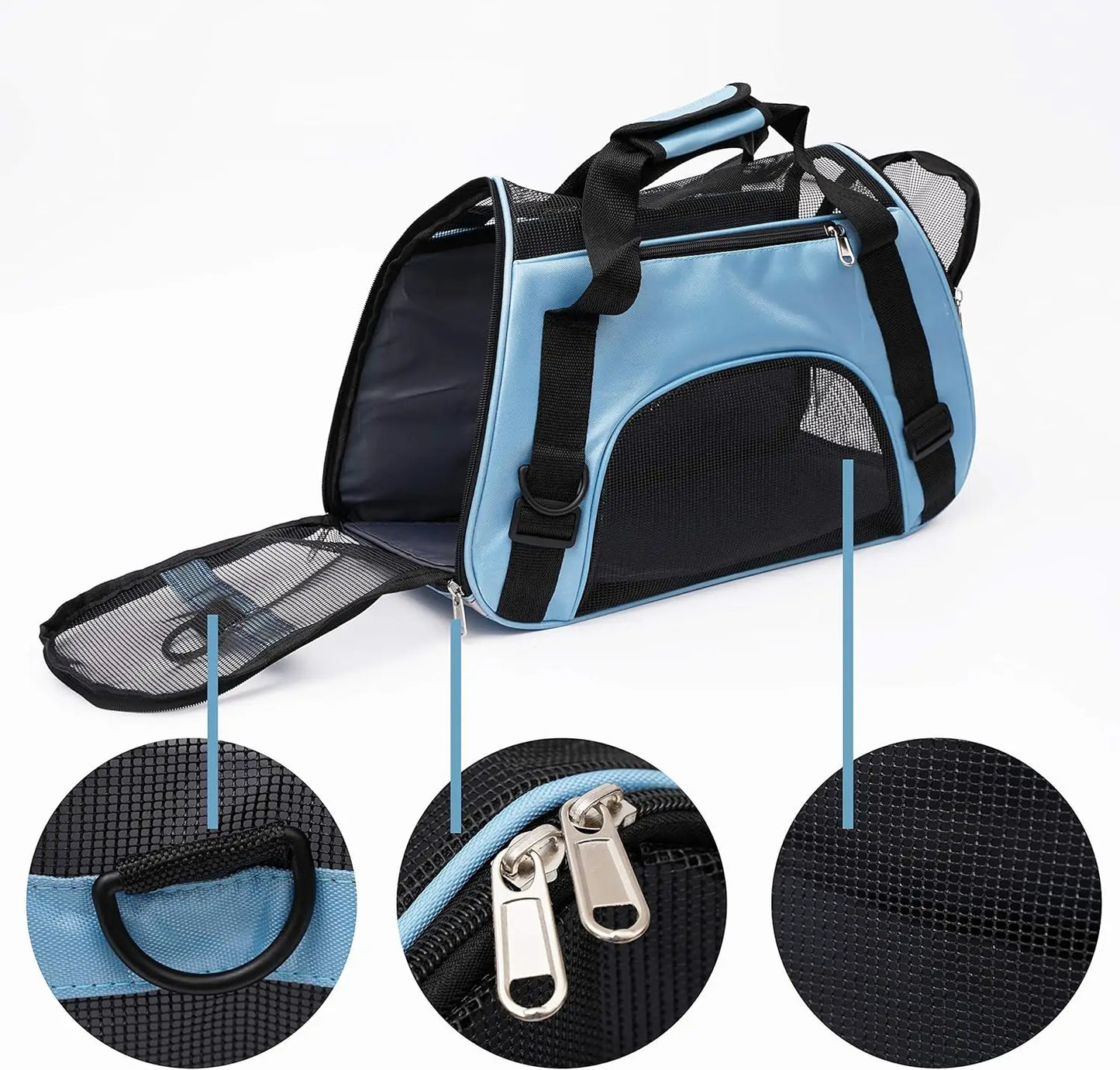 Soft-Sided Pet Carrier – Airline Approved for Small & Medium Cats/Dogs – Blue, Small for Travel