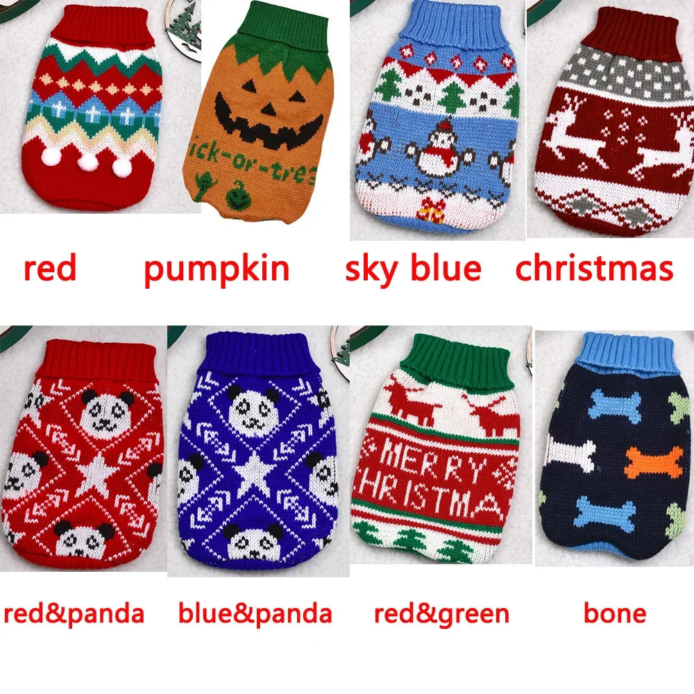Knitted Puppy Cat Sweater 
Warm Pet Dog Sweater Winter Dog Clothes for Small Medium Dogs