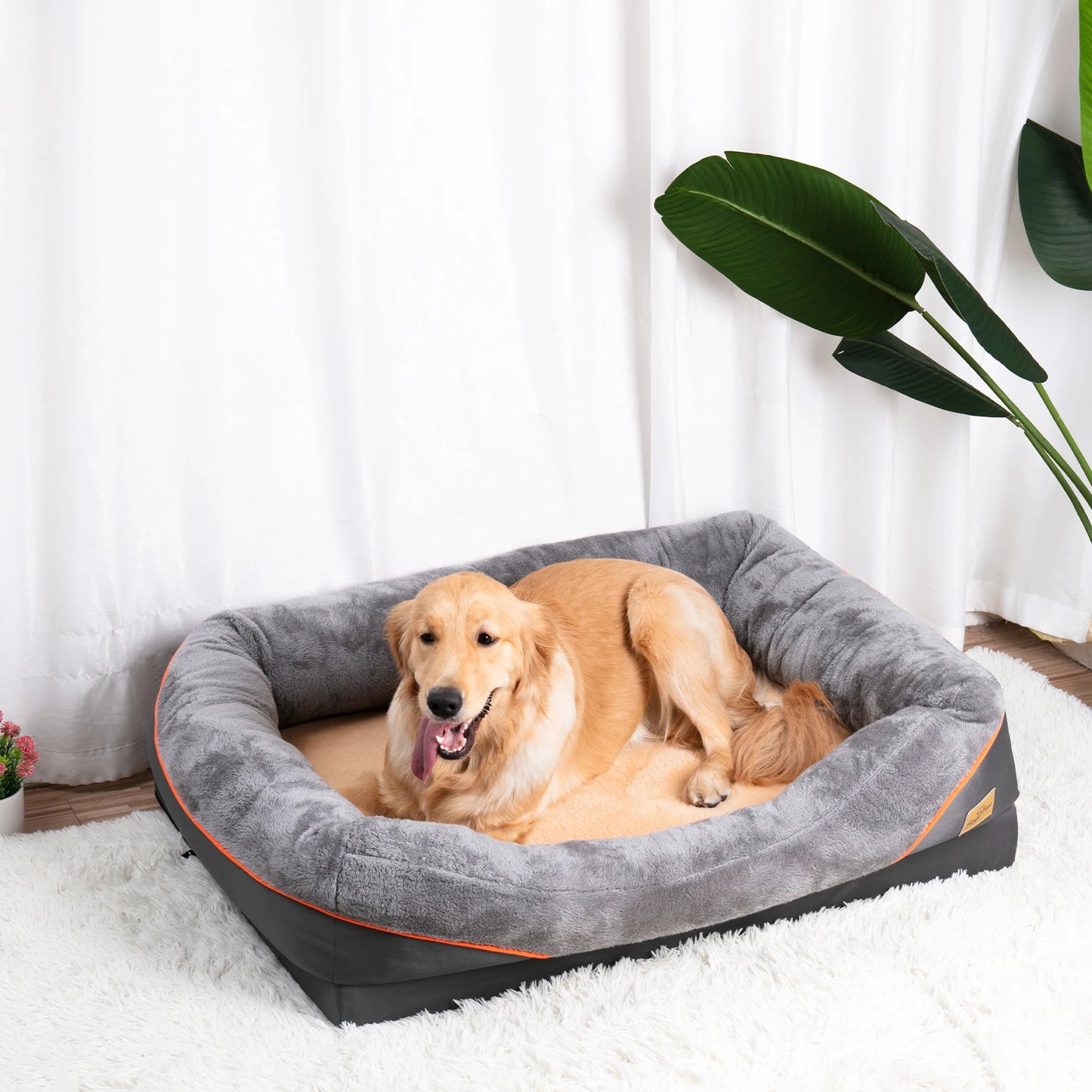 Large Dog Bed. Soft, Comfortable, Anti Allergy.  Warm Fleece.  Removable, Washable Cover. Waterproof.
