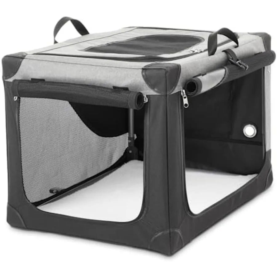 Portable Canvas Dog Crate for Travel and Outdoor Adventures: Compact Stow Go Design with Durable Fabric Ideal for Airplane Car