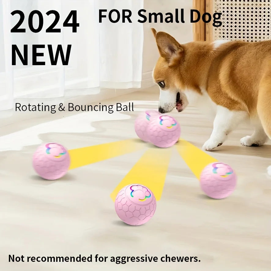 Smart Pet Jumping Ball.  Interactive Balls For Small Dogs, USB Rechargeable, With Colorful Flashing Lights.