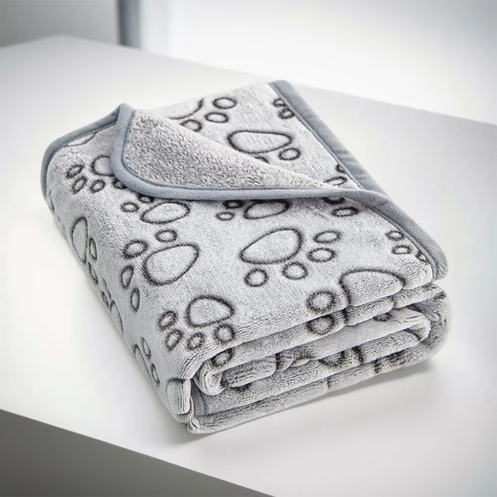Soft Warm Paw Print Blanket for Dogs or Cats  
Washable Pet Blanket