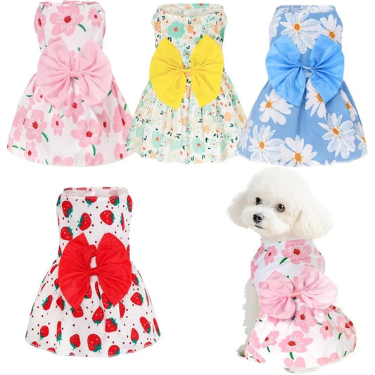 4pcs Cute Pet Dress For Puppy or Small Cats 
Fashionable and Comfortable