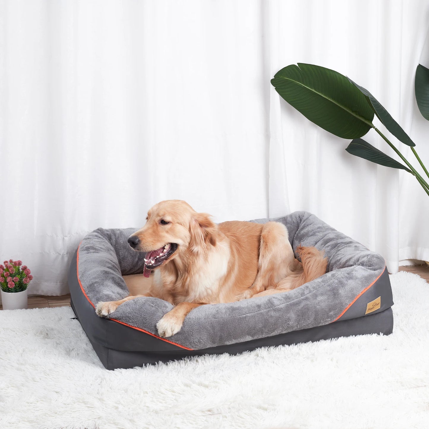 Large Dog Bed. Soft, Comfortable, Anti Allergy.  Warm Fleece.  Removable, Washable Cover. Waterproof.