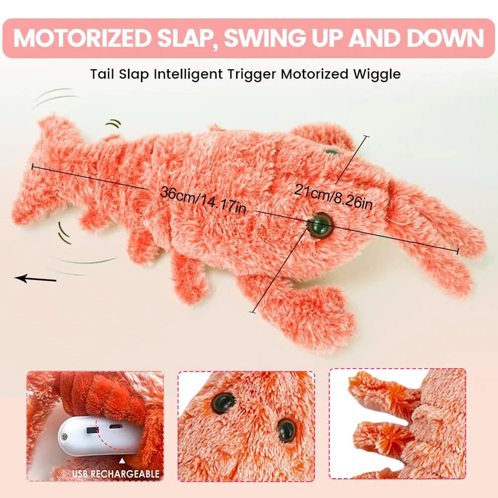 Moving Lobster Chew Toy.  Interactive Dog Toys To Keep Them Busy.  Floppy Lobster Pet Squeak Toys for Small, Medium, and Large Dogs