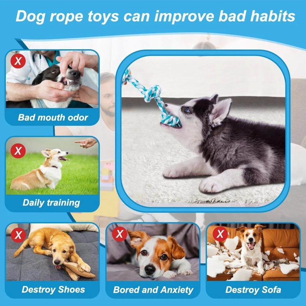 Dog Toy Pet Molar Bite-resistant Cotton Rope Knot for Small Dog Puppy Relieving Stuffy Cleaning Teeth Pet Chew Toys