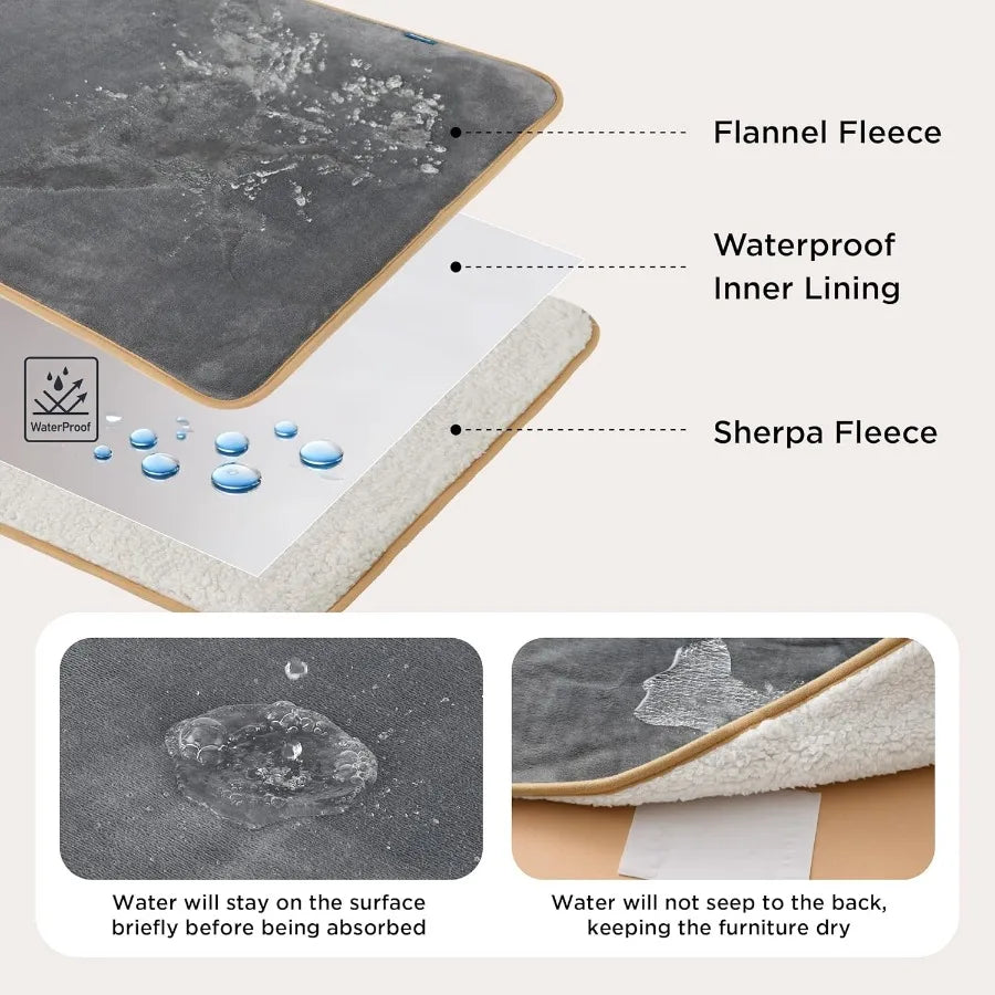 Bedsure Waterproof Dog Blankets for Small Dogs or Small Cats.  Washable Blanket for Couch Protection. Sherpa Fleece Puppy Blanket.