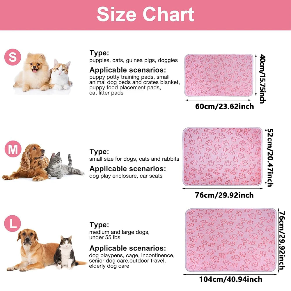 Ultra-Soft Paw Print Blankets - Machine Washable, Cozy Pet Blankets for Indoor & Outdoor Use - Ideal for Small to Large Pets.