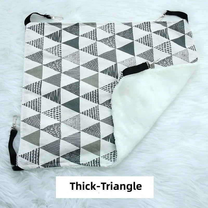 Cat Hanging Hammock with Adjustable Straps Double-Sided Pet Cage Hammock Hanging Bed Resting Sleepy Pad for Small Animals Pets