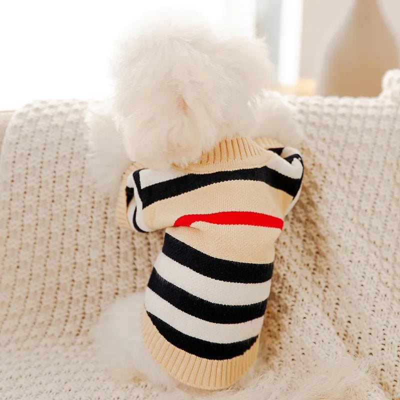 Winter Dog or Cat Knitted Striped Cardigan 
Warm Knitted Sweater