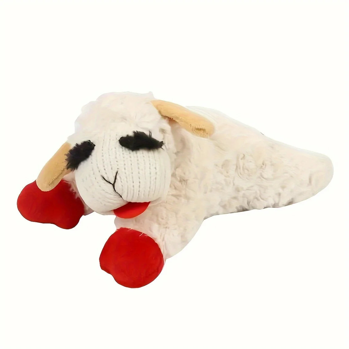 Adorable Lamb Shape Plush Toy with high pitched squeaker.
Cat or dog companion, plush doll pet toy, sounding band rattling lamb doll