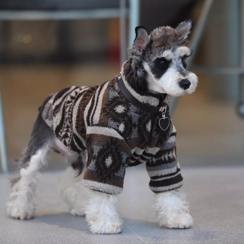 Fashionable and Cute Trendy Two-legged Dog Clothing, Autumn and Winter Padded Warm Jacket with Thick Lamb Fleece, Schnauzer and Bichon Frise Coat, Christmas Gift.
