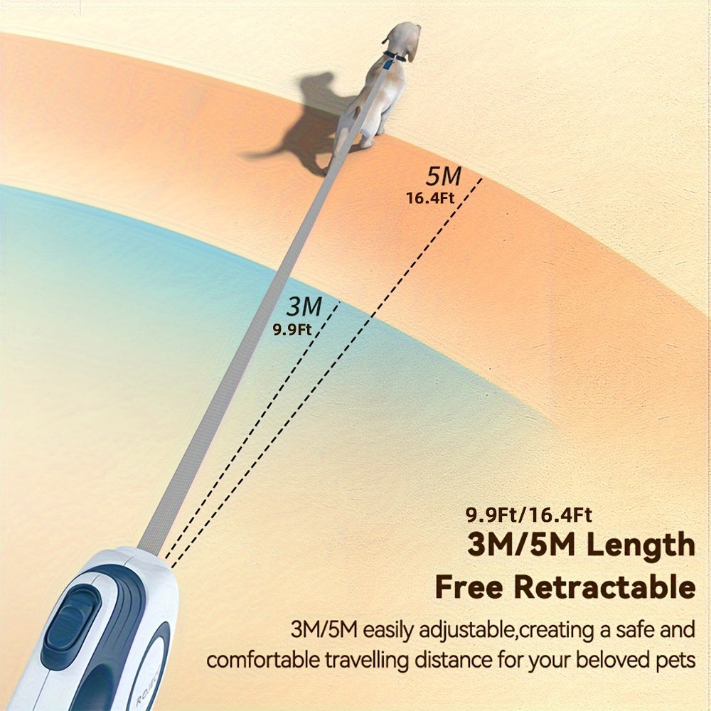 ROJECO Automatic Retractable Dog Leash Extendable Rope Dog Lead for Walking Small Large Dogs  Leash Dog Accessorie,118.11inch/196.85inch