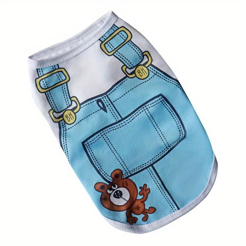 7pcs/ 8pcs/ 16PCSDog Vest Set, Cute Puppy And Cat Vest, Cartoon Design Pet Vest T-shirt, Spring/Summer Clothes for Small And Extra-Small Dogs, Pet Apparel Suitable for Yorkshire Terriers, Maltese, Bichons, Pomeranians And Chi