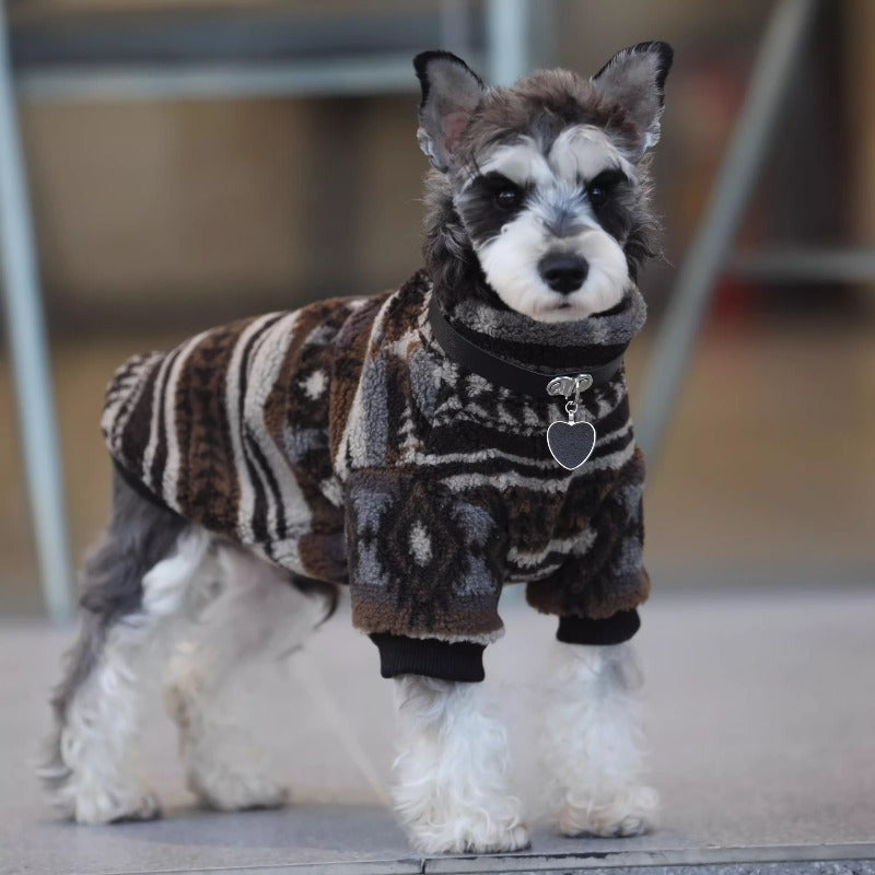 Fashionable and Cute Trendy Two-legged Dog Clothing, Autumn and Winter Padded Warm Jacket with Thick Lamb Fleece, Schnauzer and Bichon Frise Coat, Christmas Gift.